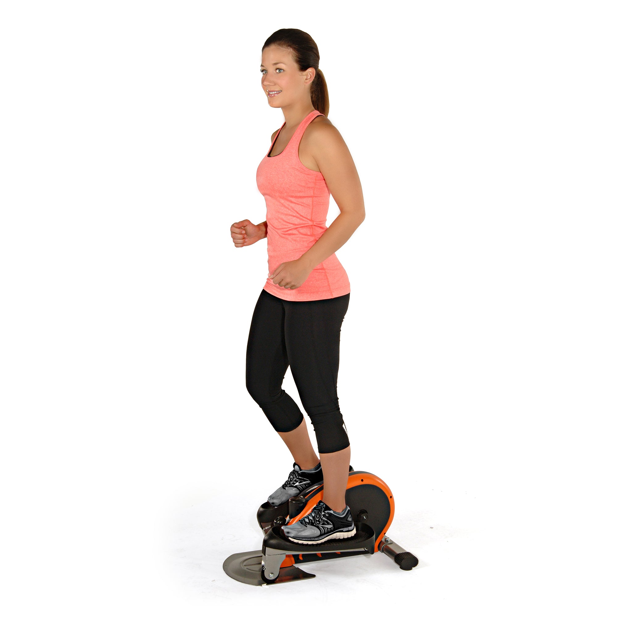 E1000 Compact Lower Body Cardio Workout Strider Machine, Orange (Open Box) - VMInnovations