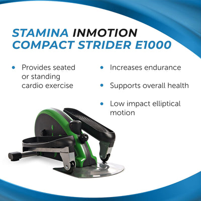 Stamina Inmotion E1000 Compact Lower Body Strider Machine, Green (For Parts)