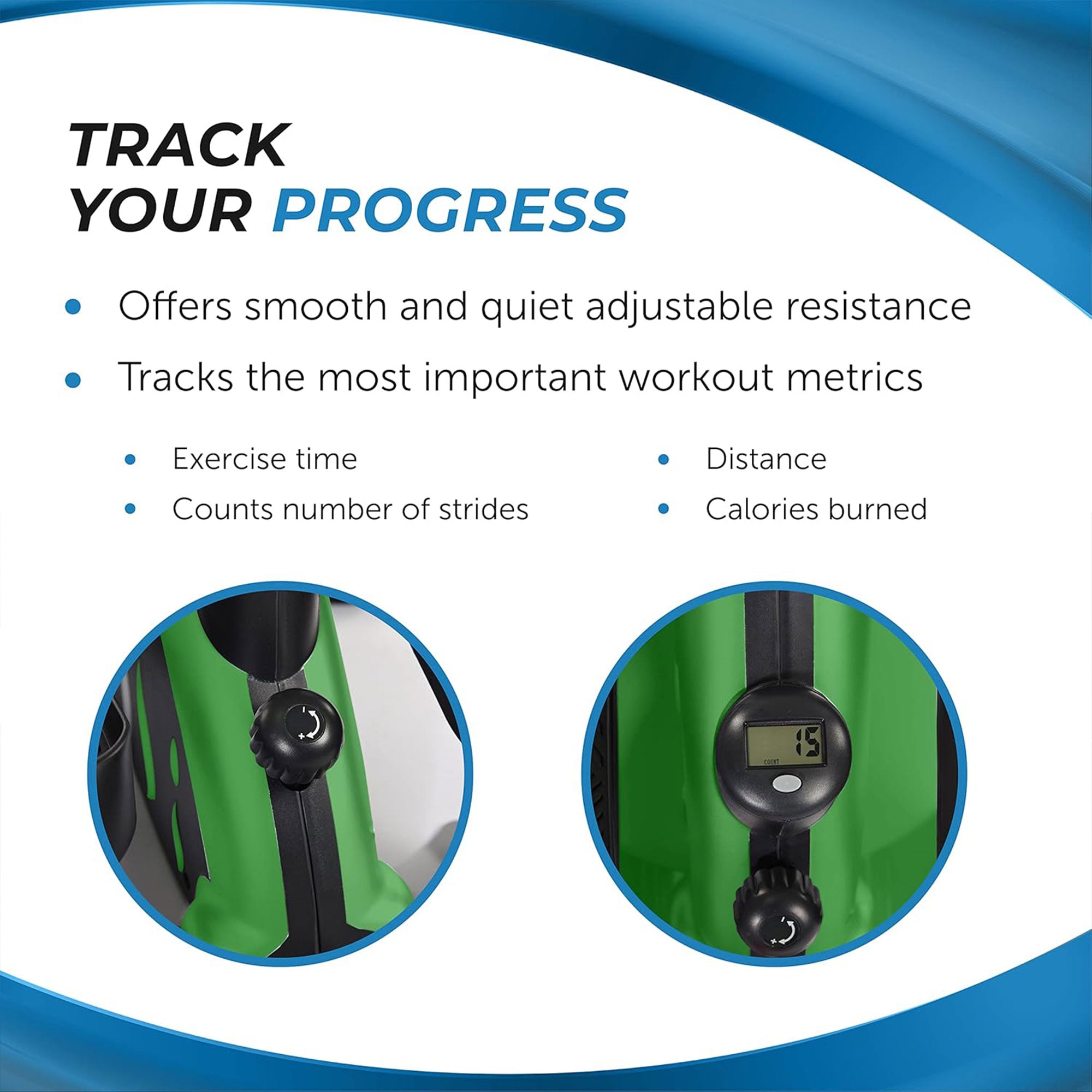 Stamina Inmotion E1000 Compact Lower Body Cardio Strider Machine, Green (Used) - VMInnovations