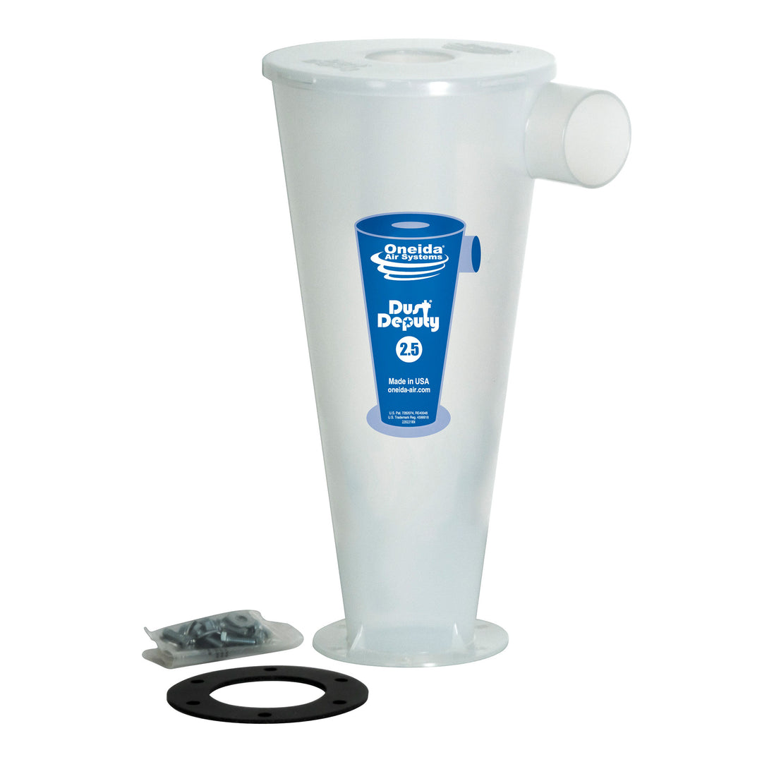 Oneida Air Systems Dust Deputy 2.5 DIY Cyclone Separator, Accessory Only, Clear