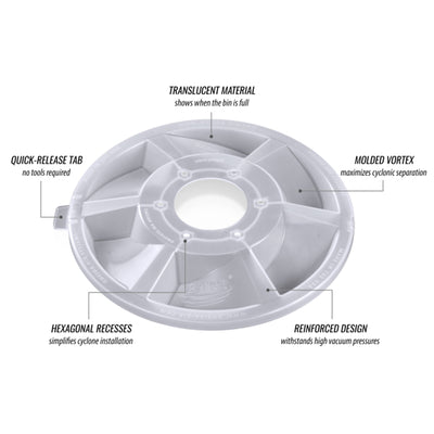 Oneida Air Systems Dust Deputy Cyclone Separator for Vacuum, Clear (For Parts) - VMInnovations