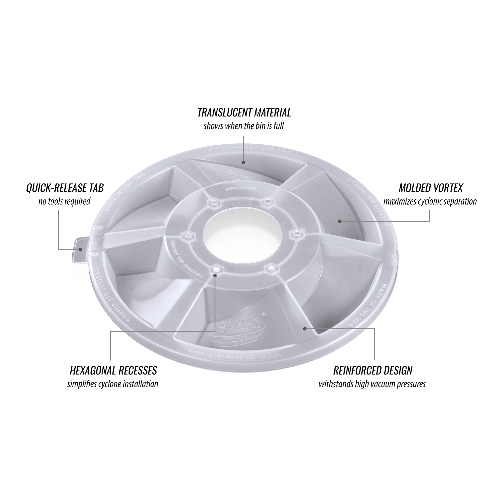 Oneida Air Systems Dust Deputy 2.5 Sturdy Deluxe All Clear Cyclone Kit(Open Box) - VMInnovations