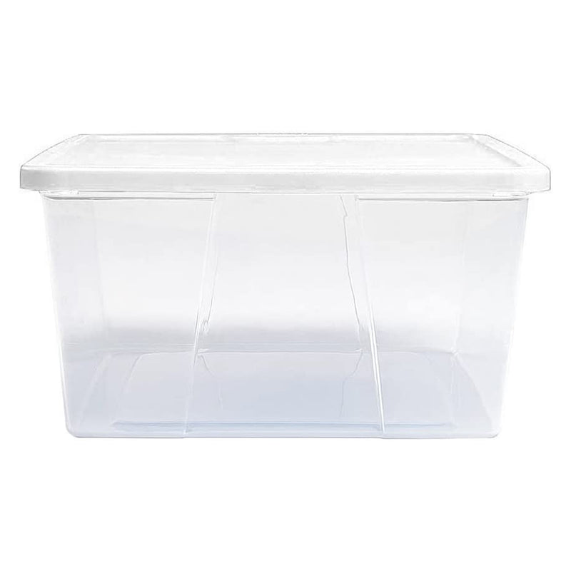 12 Qt Snaplock Clear Plastic Storage Container w/ Secure Lid, 4 Pack(Open Box)