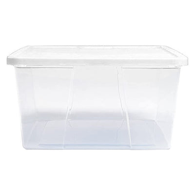 12 Qt Snaplock Clear Plastic Storage Container w/ Secure Lid, 4 Pack(Open Box) - VMInnovations