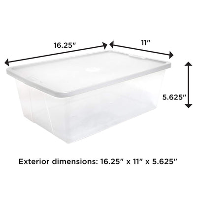 Homz 12 Qt Snaplock Clear Plastic Storage Container Bin with Secure Lid, 4 Pack