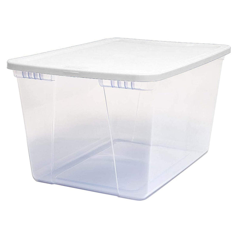 Homz 56qt Snaplock Clear Plastic Storage Container Bin with Secure Lid (4 Pack)