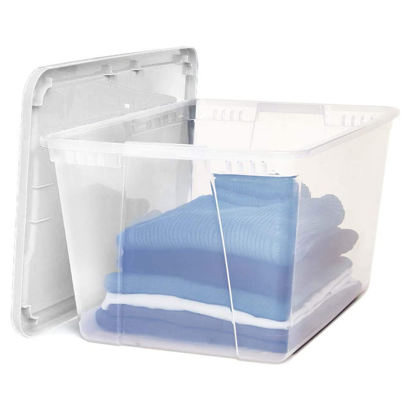 Homz 56qt Snaplock Clear Plastic Storage Container Bin with Secure Lid (4 Pack)