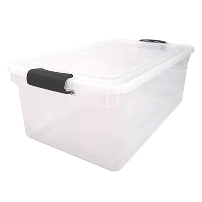 Homz 64 Qt Clear Storage Container w/Latching Lids, (2 Pack) (Open Box)