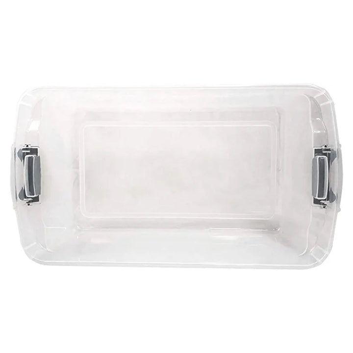 Homz 64Qt Stackable Plastic Storage Bin Container Box w/Latch Lid, Clear(2 Pack)