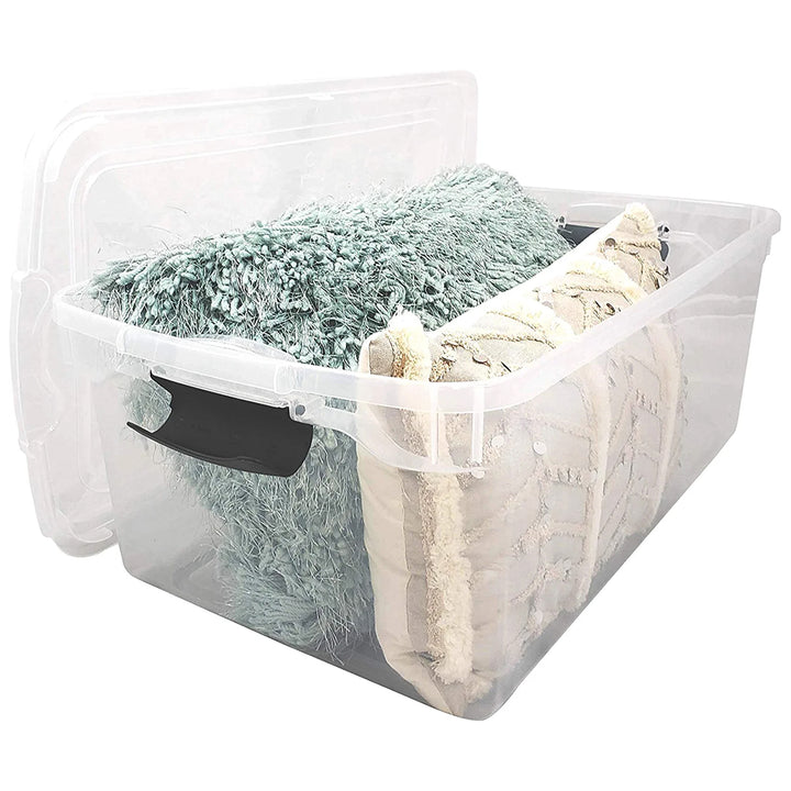 Homz 66Qt Clear Storage Container Bin with Latching Lids, (2 Pack) (Open Box) - VMInnovations