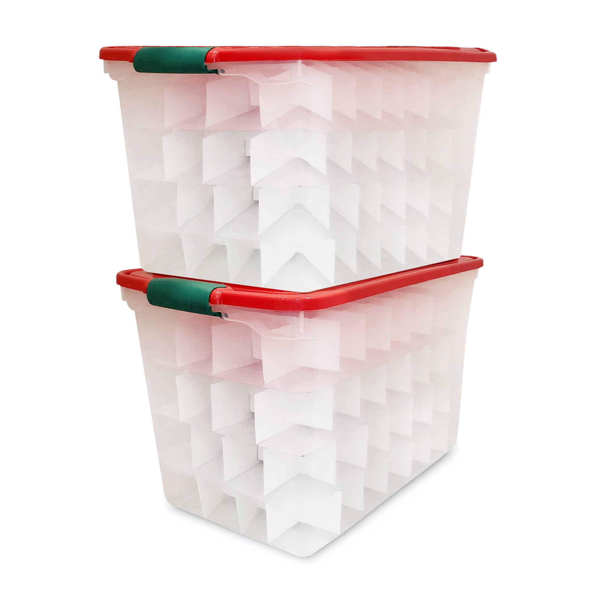 Homz 112 Qt Latching Holiday Storage Container Tote, Clear (2 Pack) (Open Box)