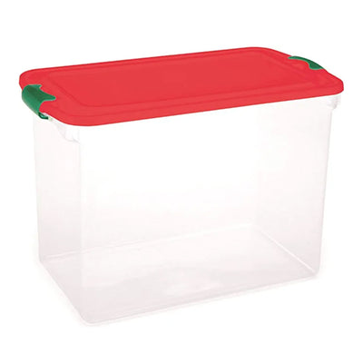 Homz 112 Qt Latching Holiday Storage Container Tote, Clear (2 Pack) (Open Box)