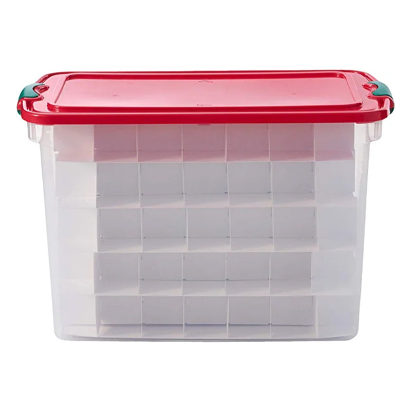 Homz 112 Qt Latching Holiday Plastic Storage Container Tote Box, Clear (2 Pack)