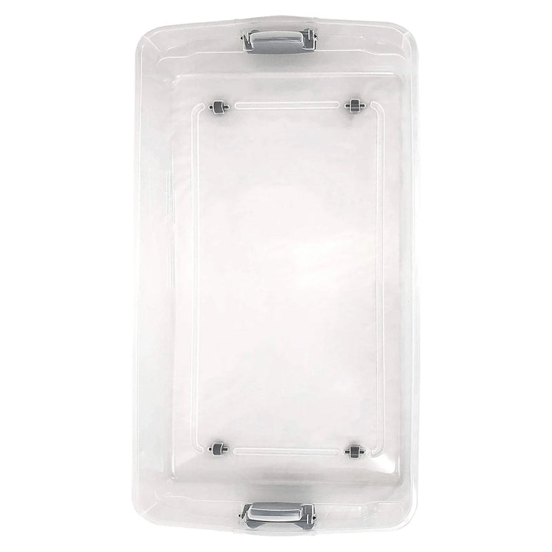 Latching Easy Grip Underbed Storage Container, Clear (2 Pack) (Open Box)