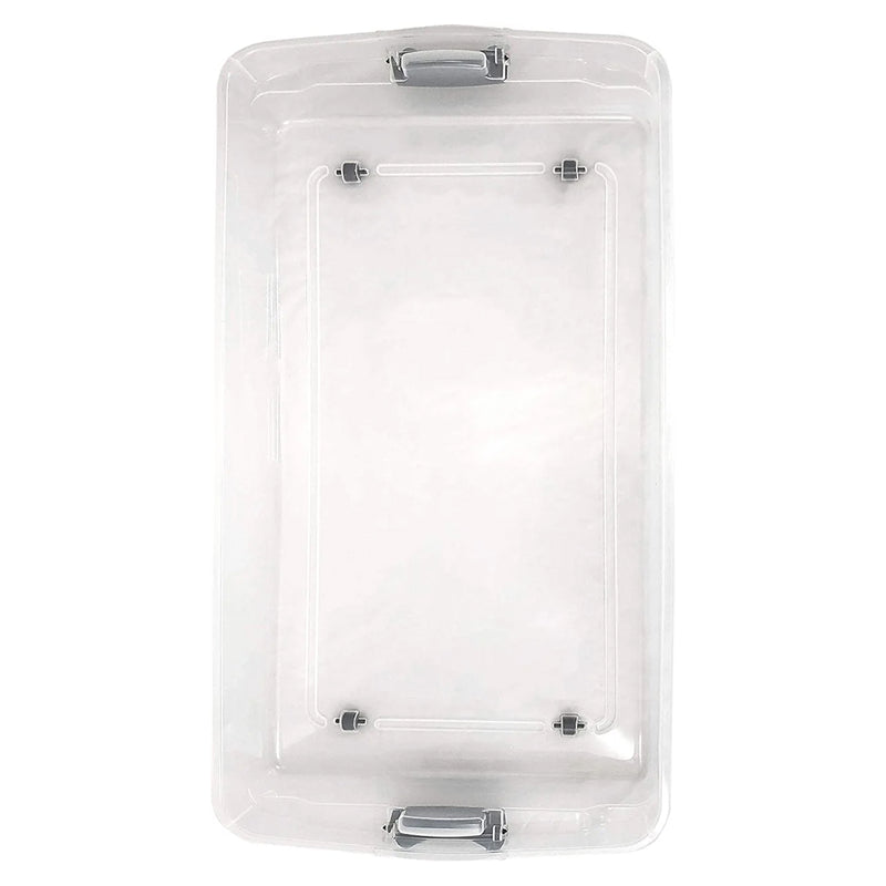 Homz 60 Quart Underbed Storage Container Bins with Latching Lid, Clear (2 Pack)