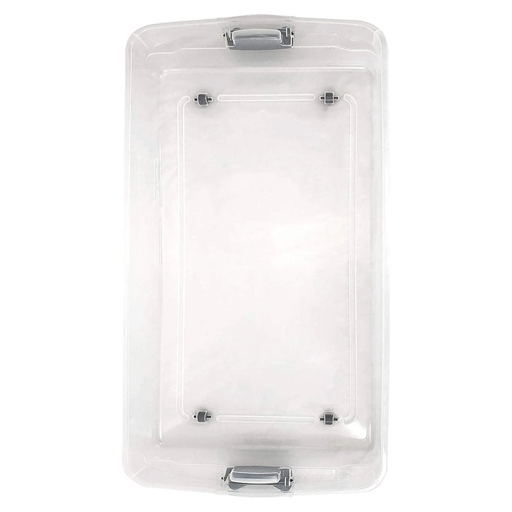 Homz 60 Quart Underbed Storage Container Bins with Latching Lid, Clear (2 Pack)