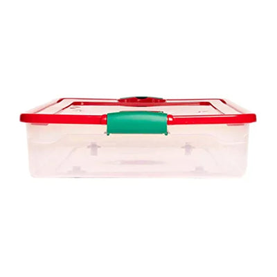 HOMZ 60 Quart Latching Holiday Underbed Storage Container Box, Clear (4 Pack)