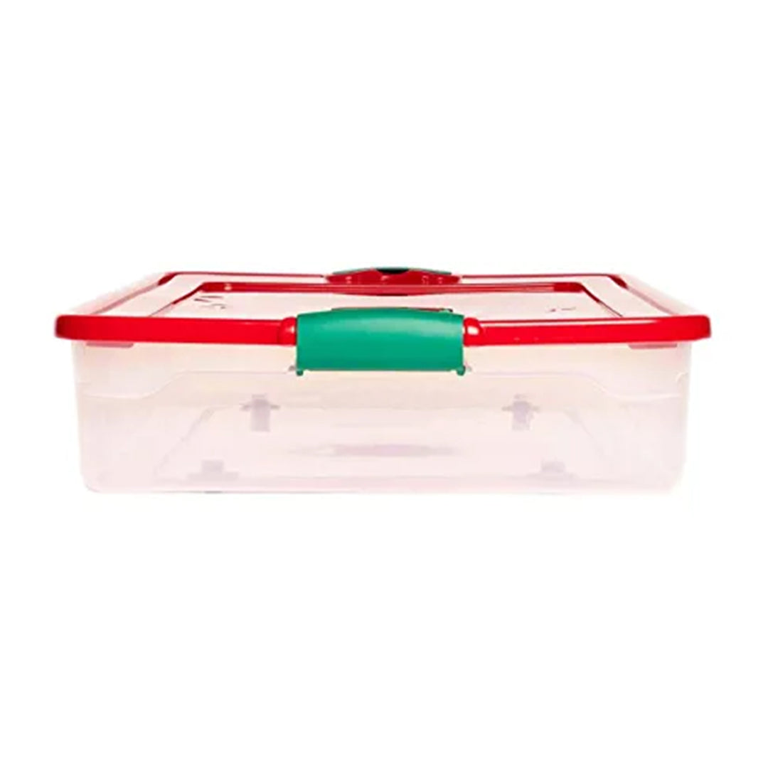 HOMZ 60 Quart Latching Holiday Underbed Storage Container Box, Clear (4 Pack) - VMInnovations