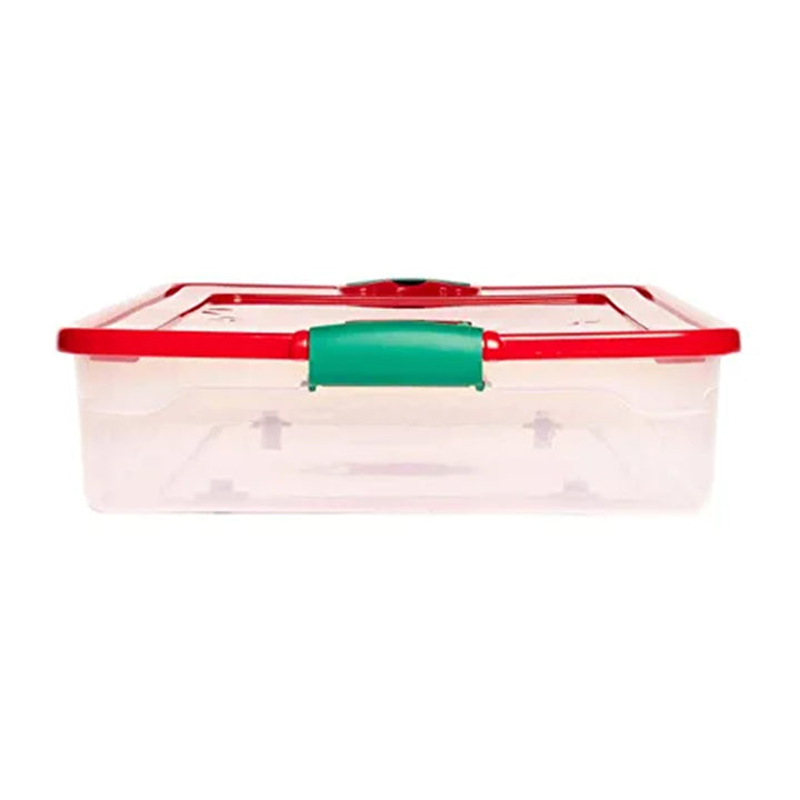 HOMZ 60 Quart Latching Holiday Underbed Storage Container Box, Clear (4 Pack) - VMInnovations