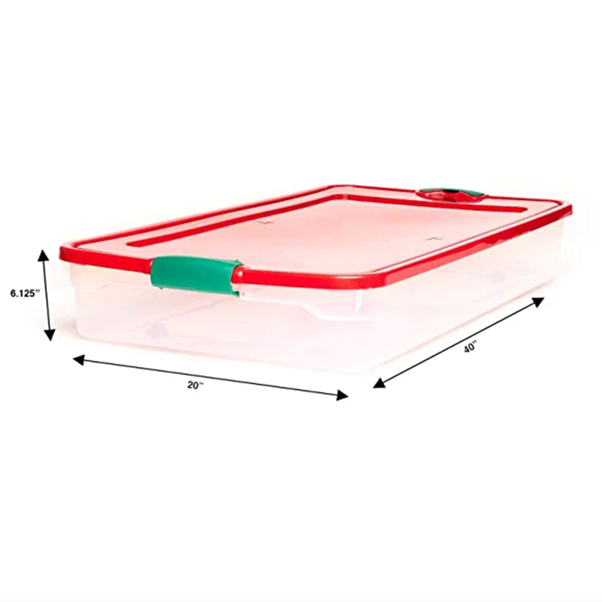 HOMZ 60-Quart Latching Holiday Underbed Storage Container Box, Clear (2pk)(Used) - VMInnovations
