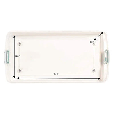 HOMZ 60-Quart Latching Holiday Underbed Storage Container Box, Clear (2pk)(Used) - VMInnovations