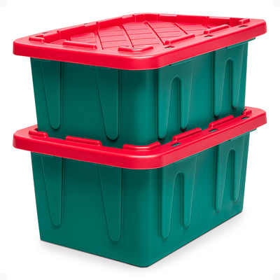 Durabilt 15 Gallon Heavy Duty Holiday Storage Tote (2 Pack) (Open Box)