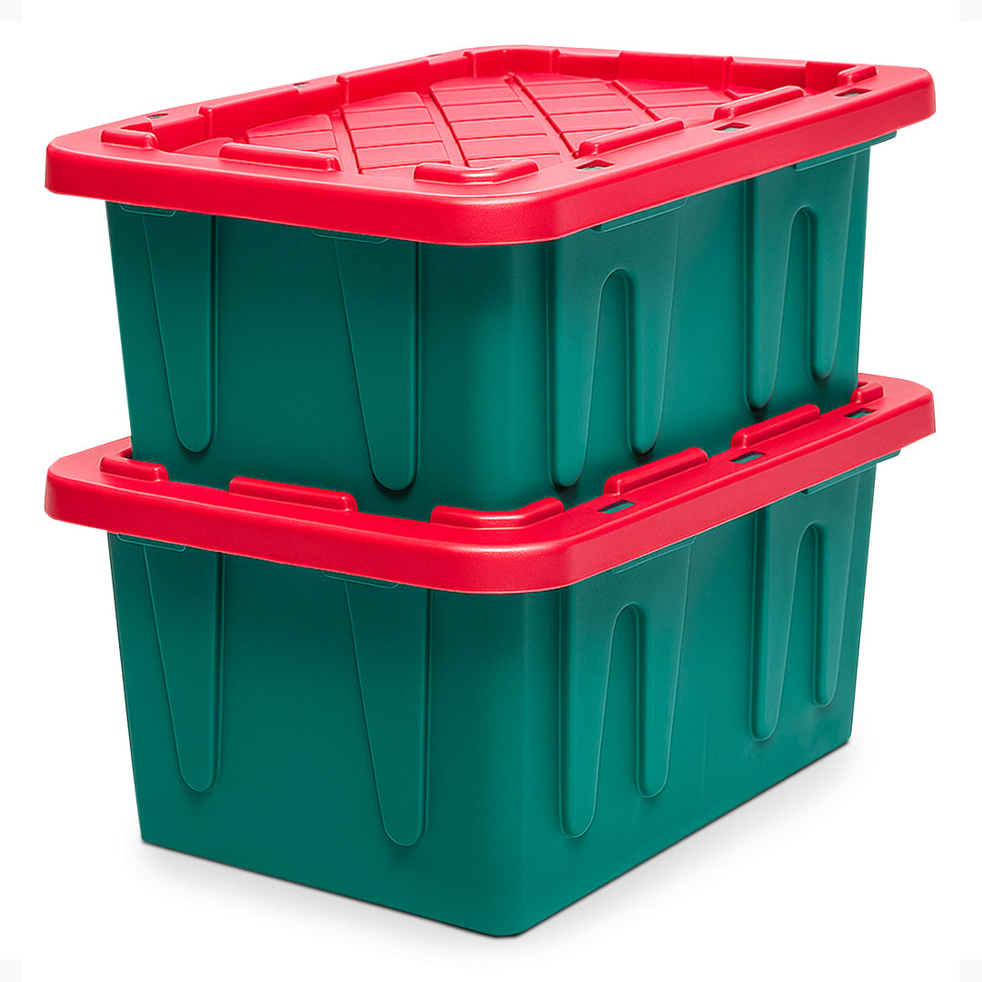 Durabilt 15 Gallon Heavy Duty Holiday Storage Tote (2 Pack) (Open Box) - VMInnovations