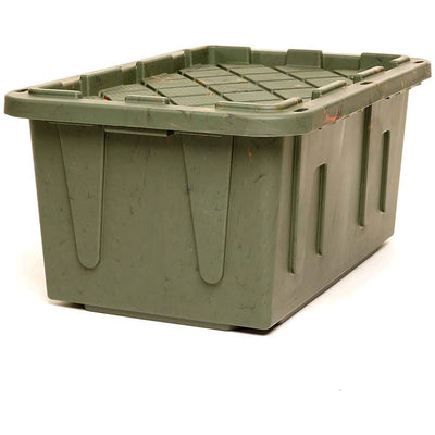 HOMZ Durabilt 27 Gallon Heavy Duty Storage Tote with Lid, Green Camo (2 Pack)