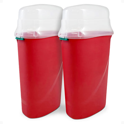 30-In Vertical Gift Wrap Storage Container Box, Red, Clear Lid(2 Pack)(Open Box)