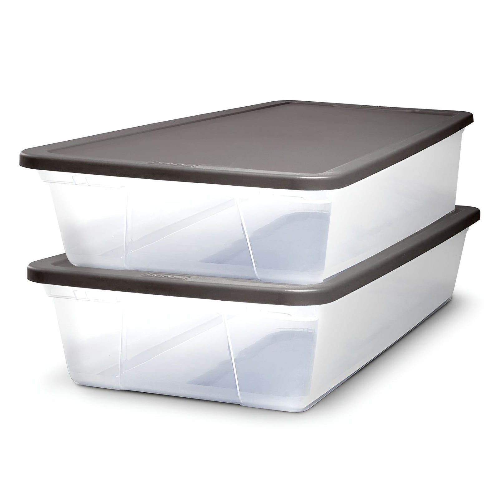 Homz 28 Quart Clear Organizer Storage Container Bin with Lid, (2 Pack) (Used) - VMInnovations