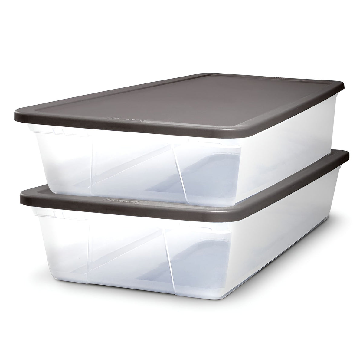 Homz 28 Quart Clear Organizer Storage Container Bin with Lid, (2 Pack) (Used)