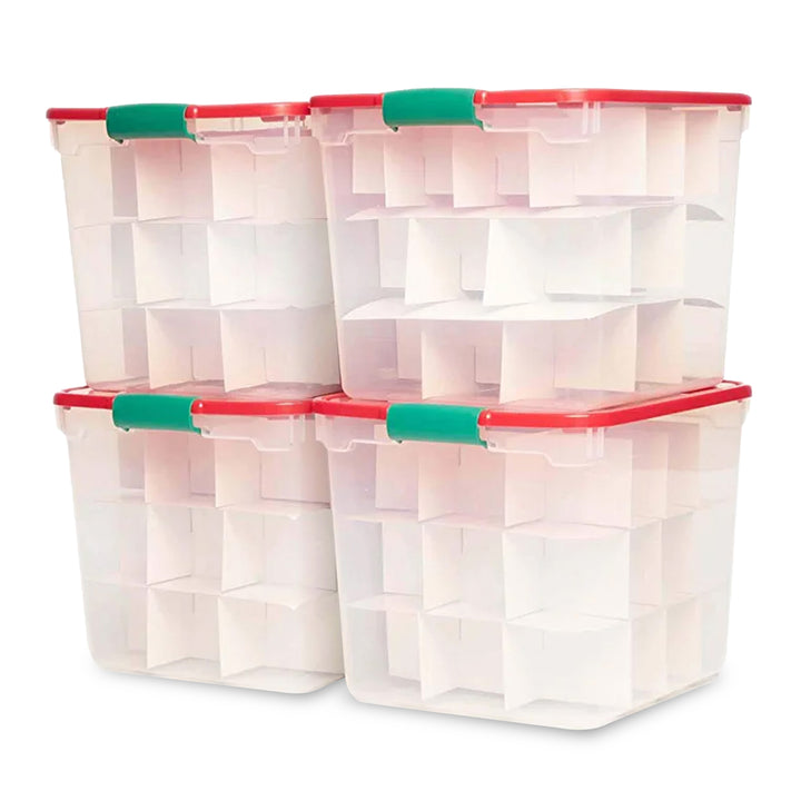 HOMZ 31 Qt Holiday Clear Storage Container w/ Latching Handles(4 Pk)(Used)