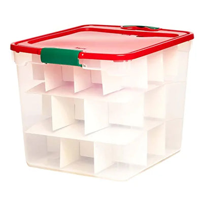 HOMZ 31 Qt Holiday Plastic Container w/ Latching Handles (4 Pack) (Open Box)