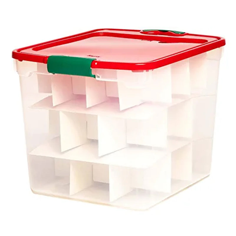 HOMZ 31 Qt Holiday Clear Plastic Storage Container w/ Latching Handles (4 Pack)