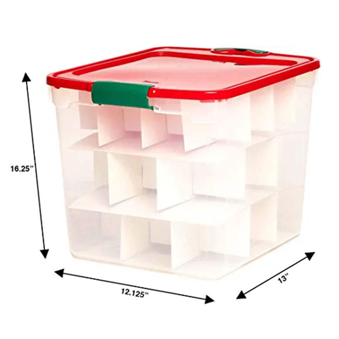 HOMZ 31 Qt Holiday Clear Plastic Storage Container w/ Latching Handles (4 Pack)