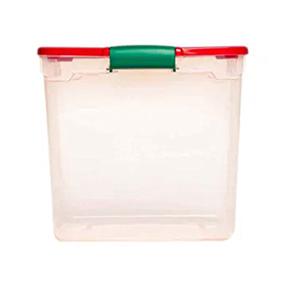HOMZ 31 Quart Holiday Plastic Storage Container Bin w/Latching Lid, 4 Pack(Used) - VMInnovations