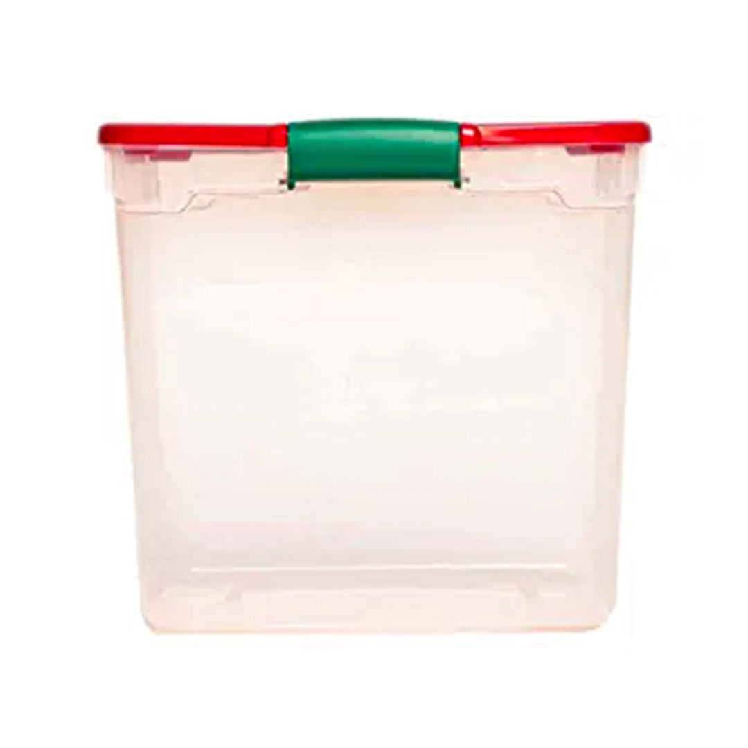 HOMZ 31 Quart Holiday Plastic Storage Container Bin w/Latching Lid, 4 Pack(Used)