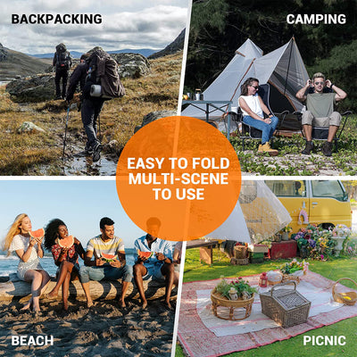 Lightweight Highback Camping Chair with Cupholder & Pocket, Black/Grey(Open Box) - VMInnovations