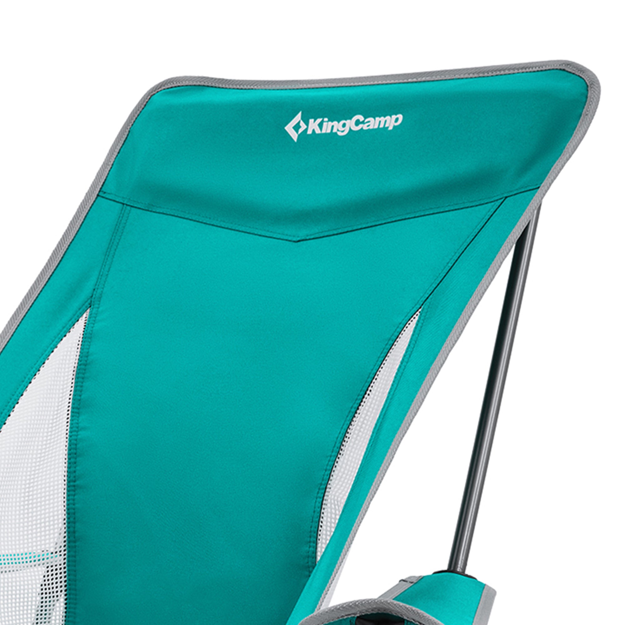 KingCamp Lightweight Highback Camping Lounge Chair, Cyan (Open Box) - VMInnovations
