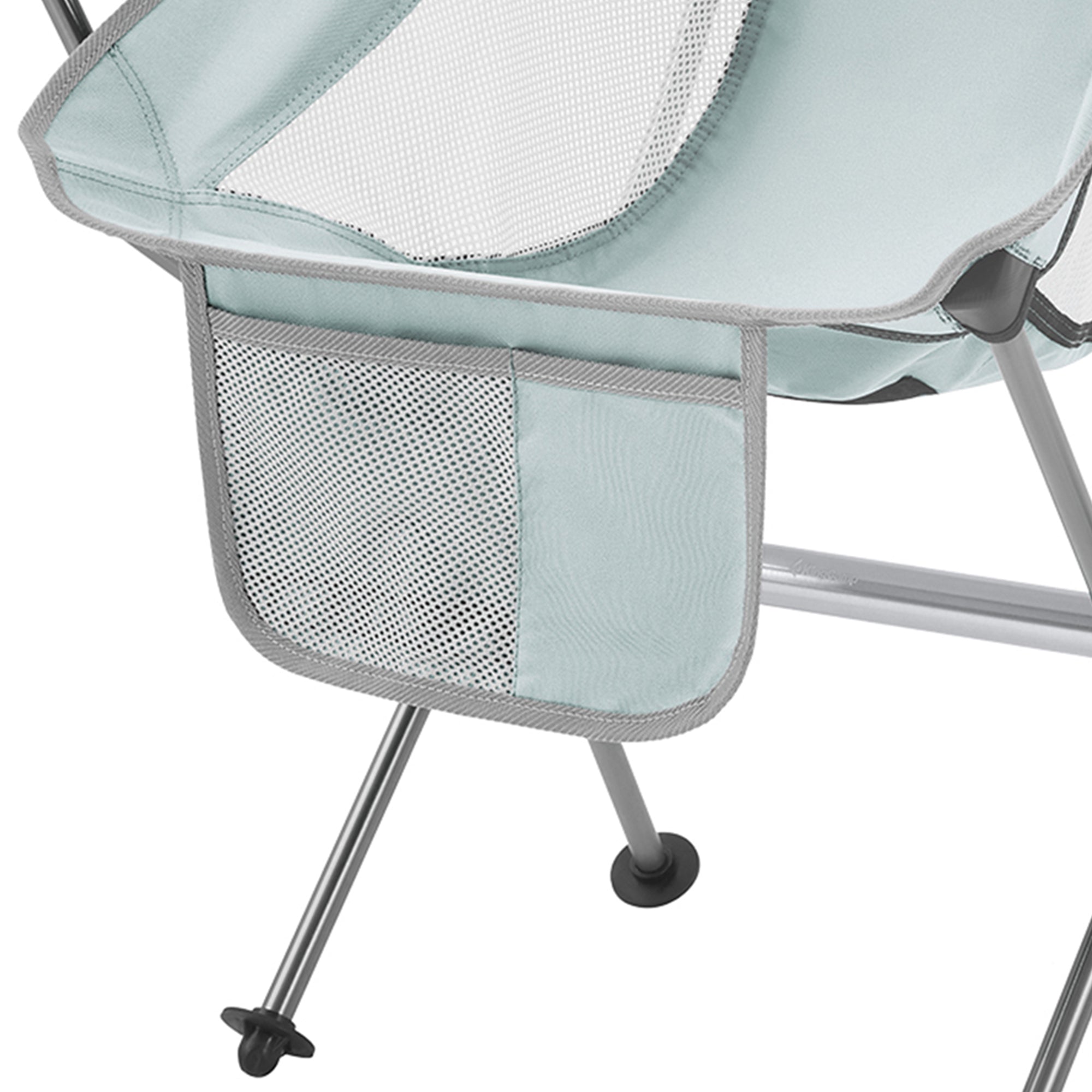 KingCamp Lightweight Highback Camping Lounge Chair with Cupholder & Pocket, Grey - VMInnovations