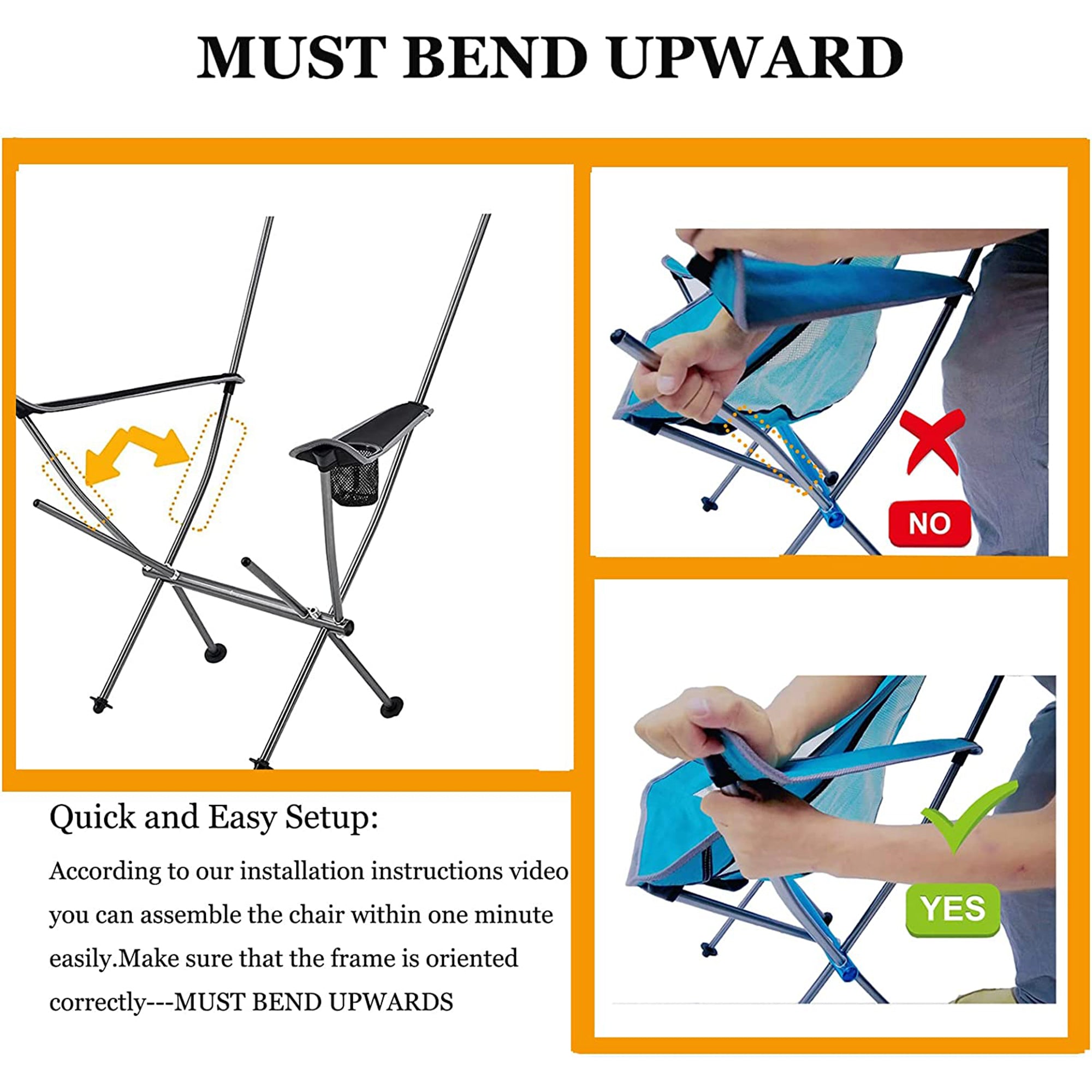 KingCamp Lightweight Highback Camp Chair with Cupholder & Pocket, Khaki (Used) - VMInnovations