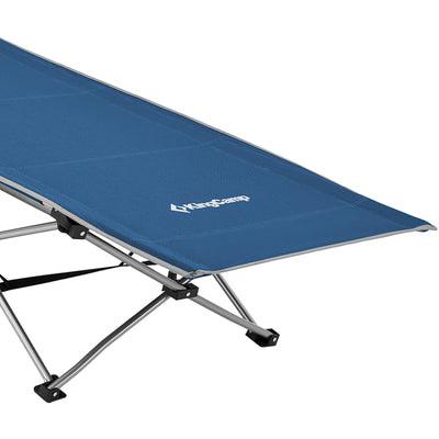 KingCamp Folding Portable Outdoor Camping Cot w/ Multi Layer Side Pocket, Blue