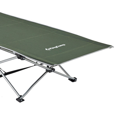 KingCamp Portable Outdoor Camping Cot w/ Multi Layer Side Pocket, Green (Used) - VMInnovations