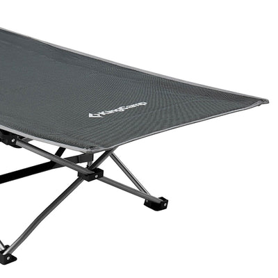 Folding Portable Outdoor Camping Cot w/ Multi Layer Side Pocket, Grey (Used) - VMInnovations
