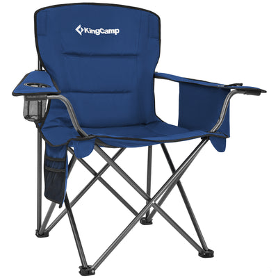 KingCamp Padded Folding Chair w/ Cupholder, Cooler, Blue (2 Pack) (Open Box)