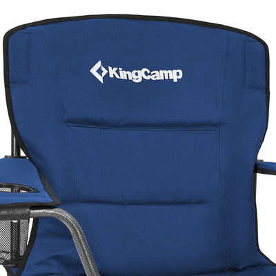 KingCamp Padded Folding Chair with Cupholder, Cooler, and Pocket, Blue (2 Pack)