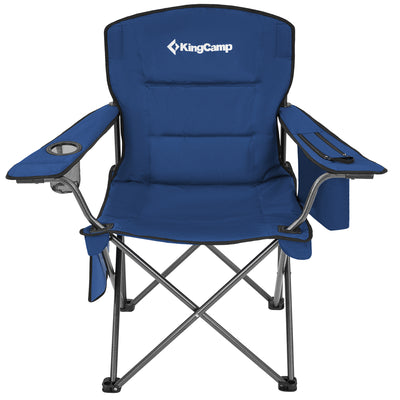 KingCamp Padded Folding Chair w/ Cupholder, Cooler, Blue (2 Pack) (Open Box)