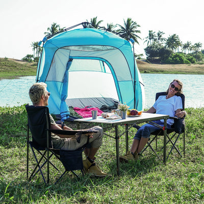 KingCamp Padded Folding Chair w/ Cupholder, Cooler, Blue (2 Pack) (Open Box) - VMInnovations