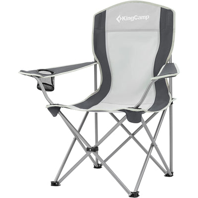 KingCamp Lightweight Folding Chair with Cupholder, Black/Grey (Used)