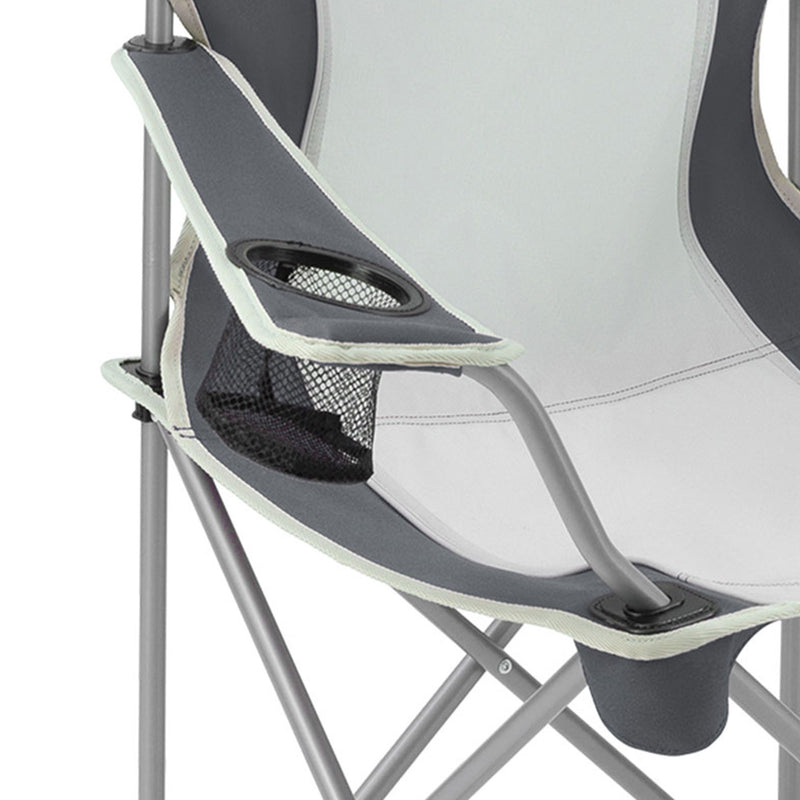 KingCamp Lightweight Folding Outdoor Camping Chair w/ Cupholder, Grey (Open Box)